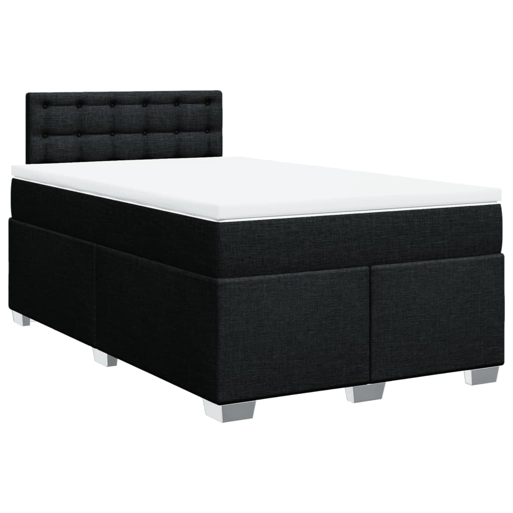 Krevet box spring s madracem crni 120 x 190 cm od tkanine
