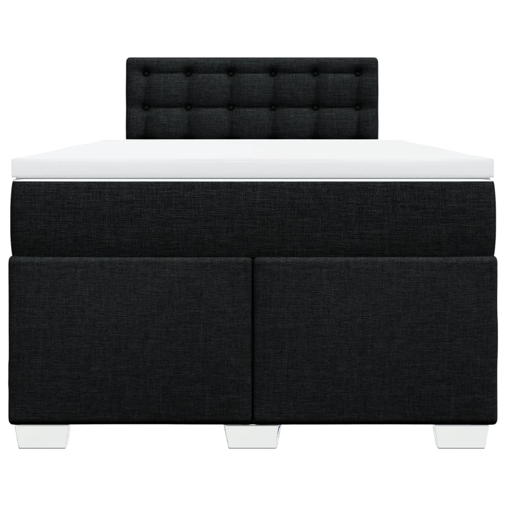 Krevet box spring s madracem crni 120 x 190 cm od tkanine