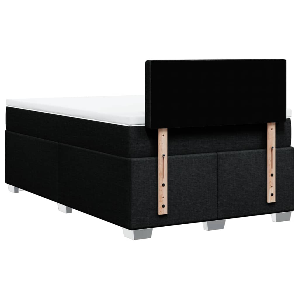 Krevet box spring s madracem crni 120 x 190 cm od tkanine