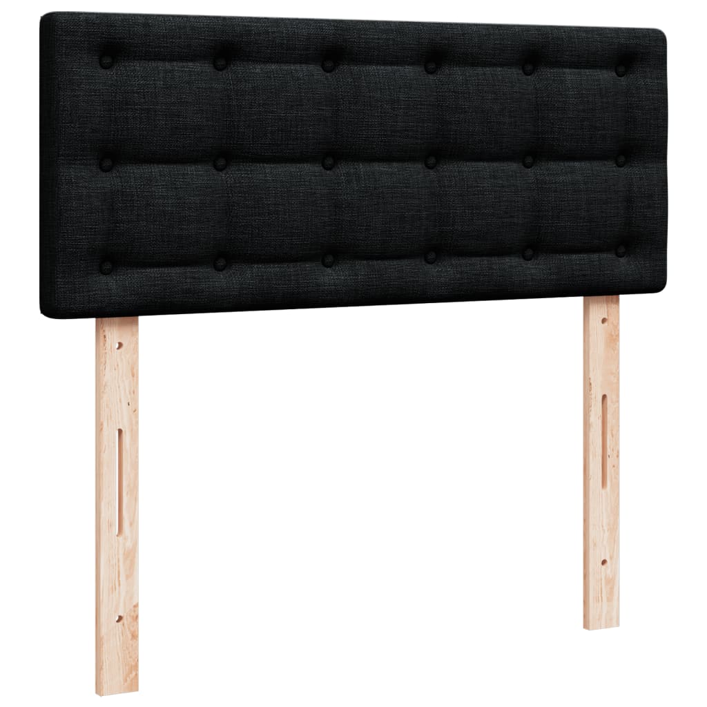 Krevet box spring s madracem crni 120 x 190 cm od tkanine