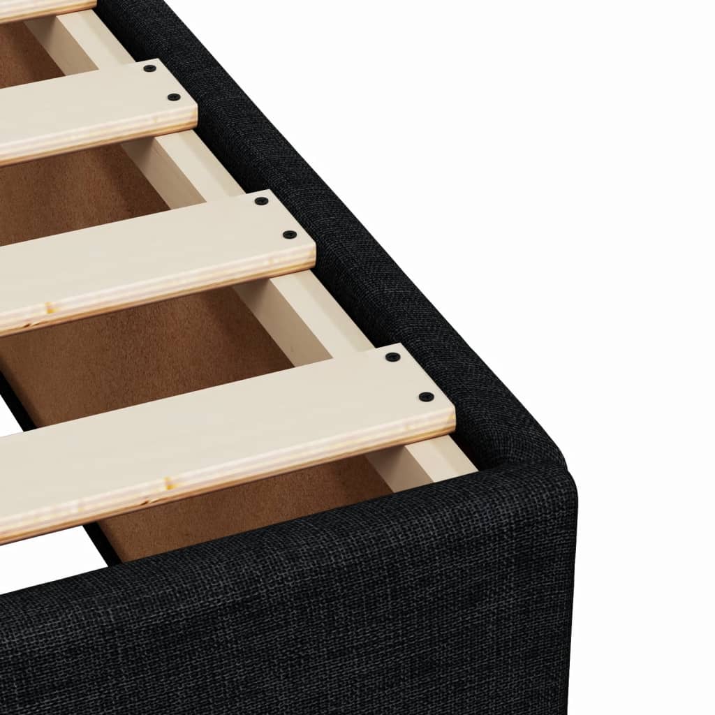 Krevet box spring s madracem crni 120 x 190 cm od tkanine