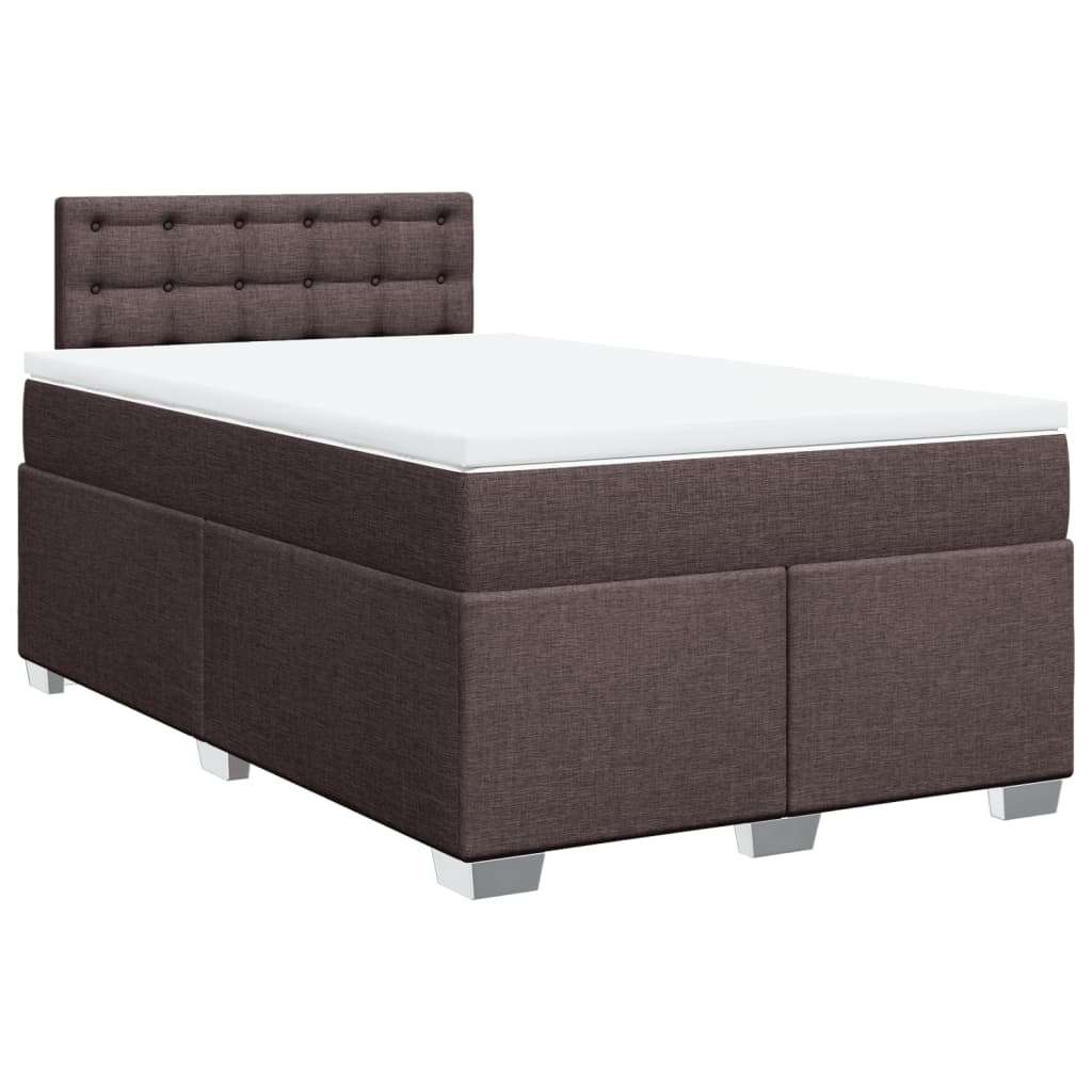 Krevet box spring s madracem tamnosmeđi 120 x 190 cm od tkanine