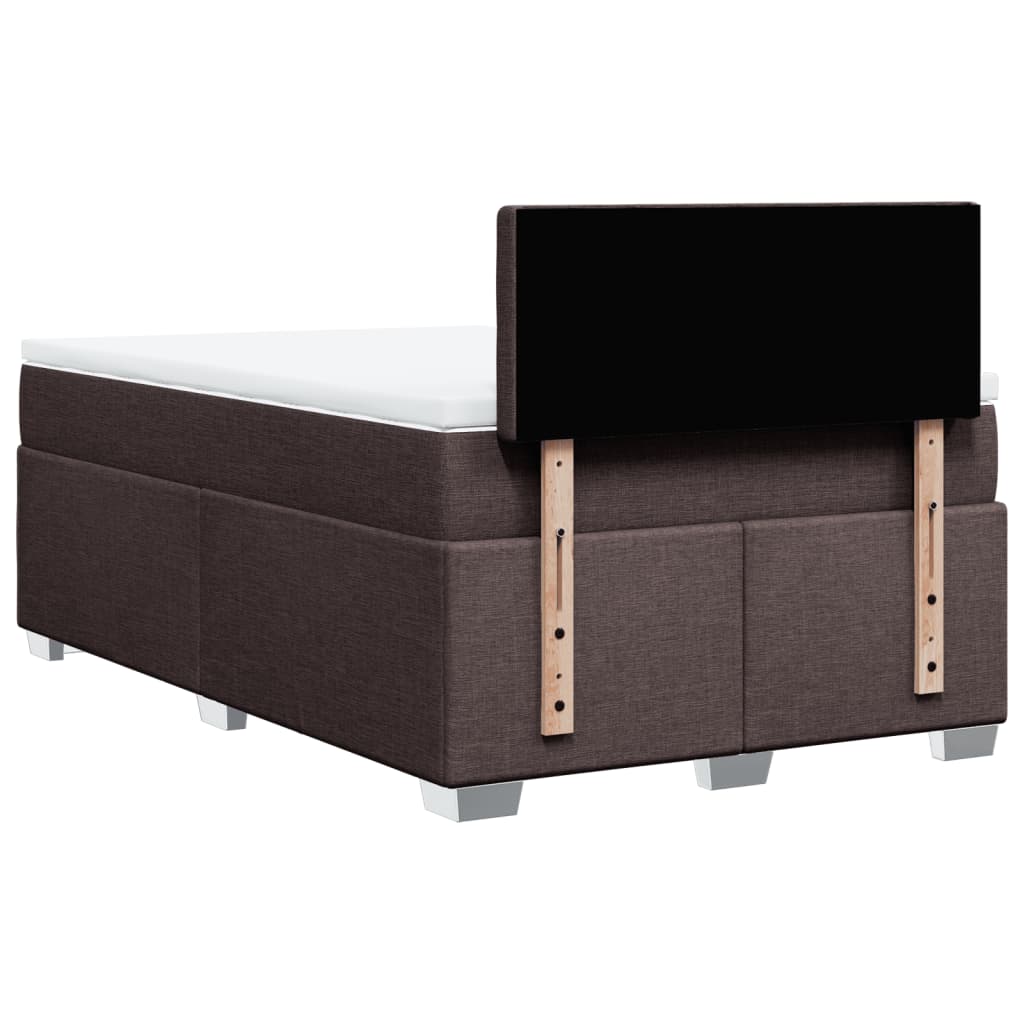 Krevet box spring s madracem tamnosmeđi 120 x 190 cm od tkanine