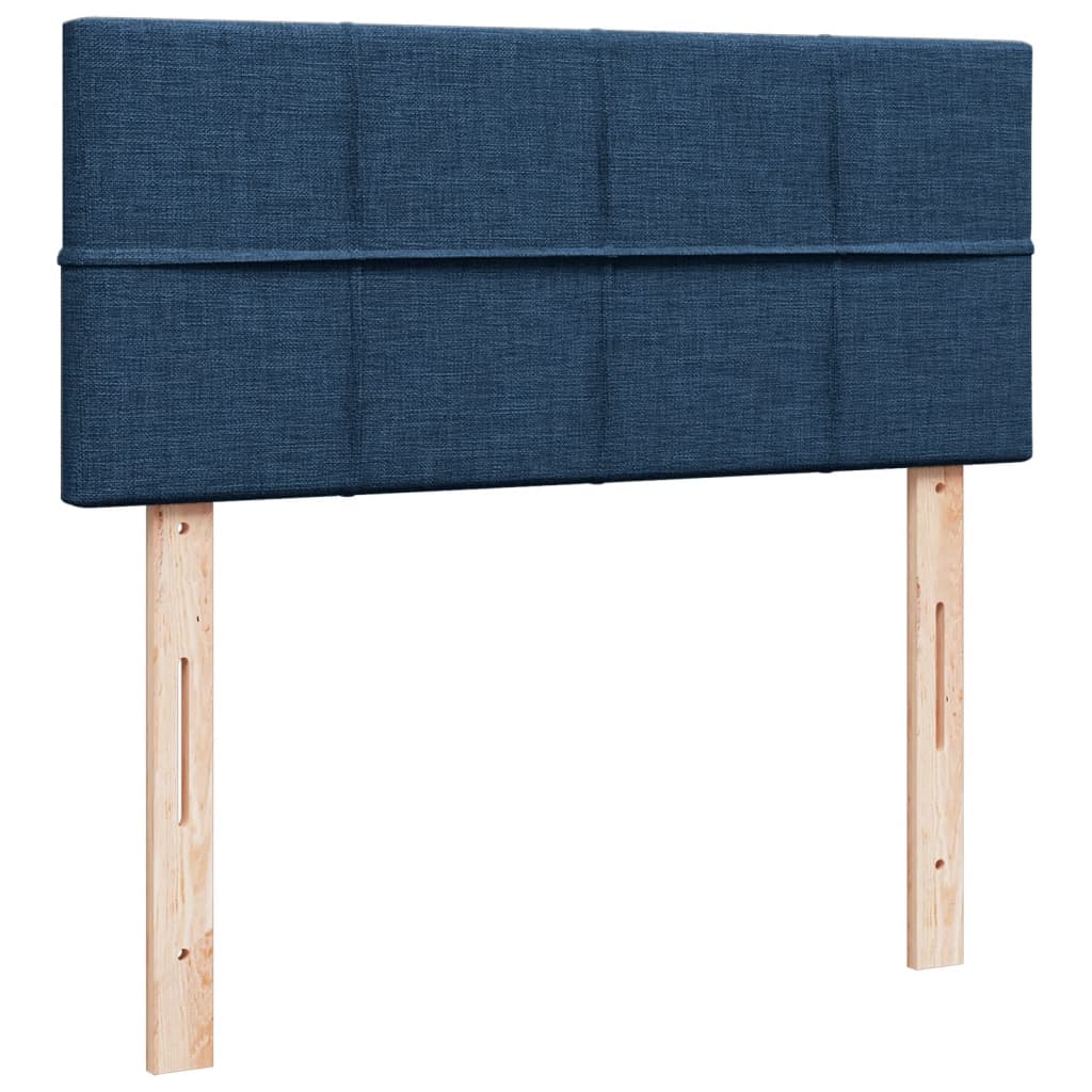 Krevet s oprugama i madracem plavi 120 x 200 cm od tkanine