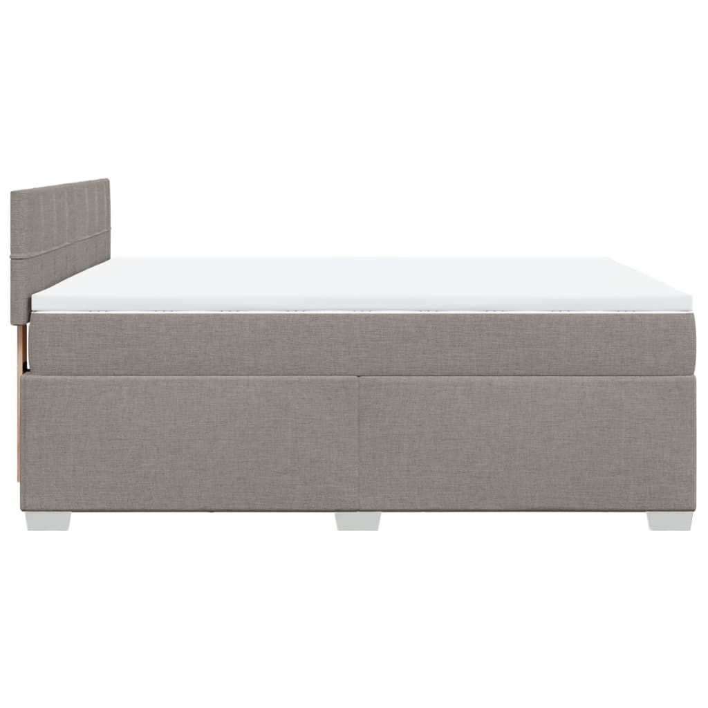 Krevet s oprugama i madracem smeđesivi 140 x 190 cm od tkanine