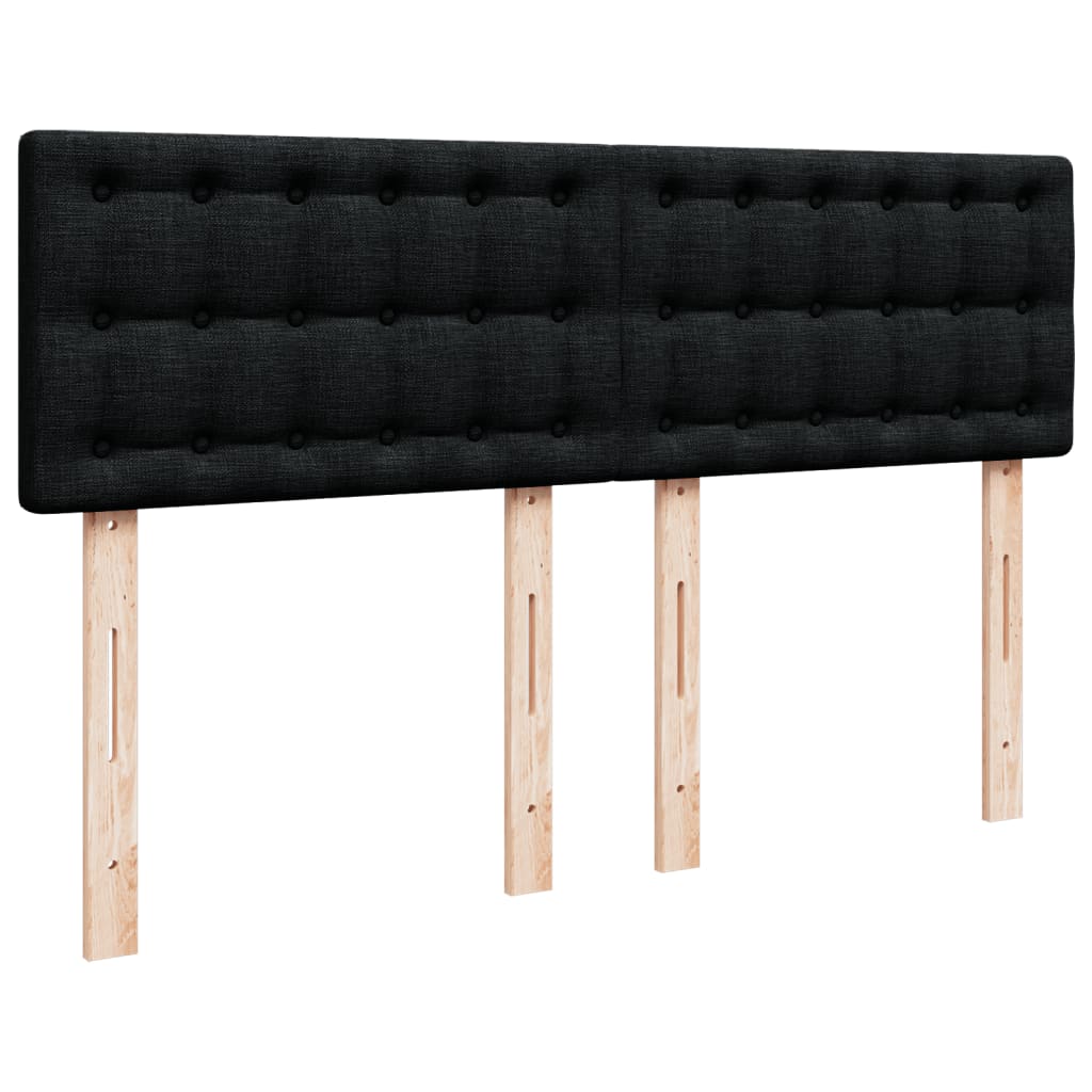 Krevet s oprugama i madracem crni 140 x 190 cm od tkanine