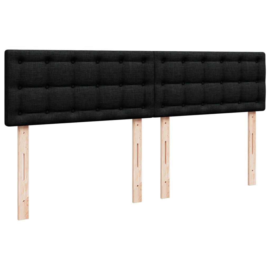 Krevet s oprugama i madracem crni 180x200 cm od tkanine