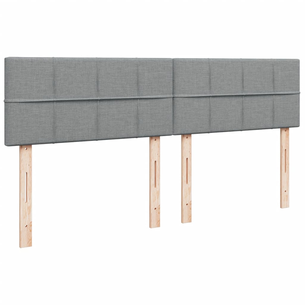 Krevet s oprugama i madracem svjetlosivi 200 x 200cm od tkanine