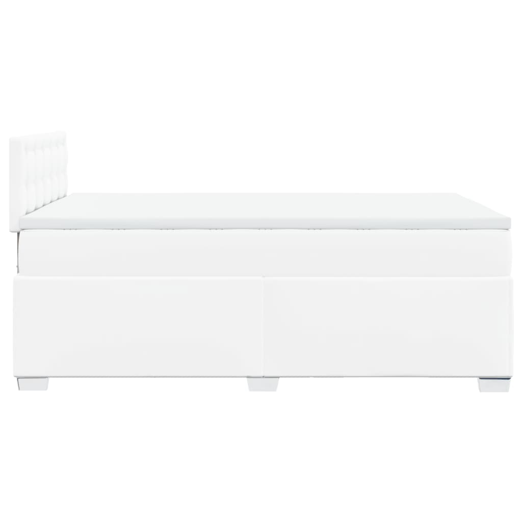 Krevet box spring s madracem bijeli 120x190 cm od umjetne kože