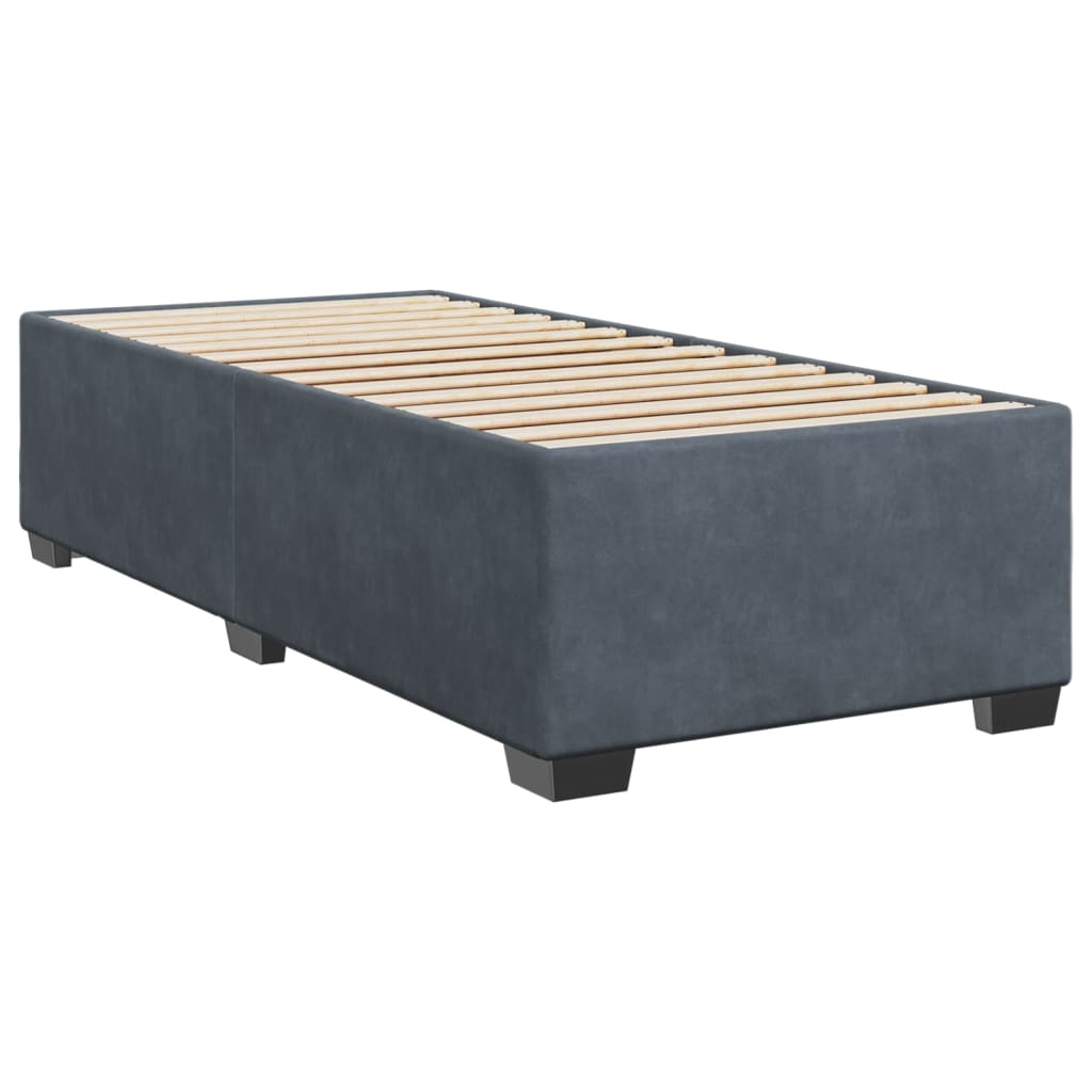 Box spring krevet s madracem tamnosivi 80 x 200 cm baršunasti