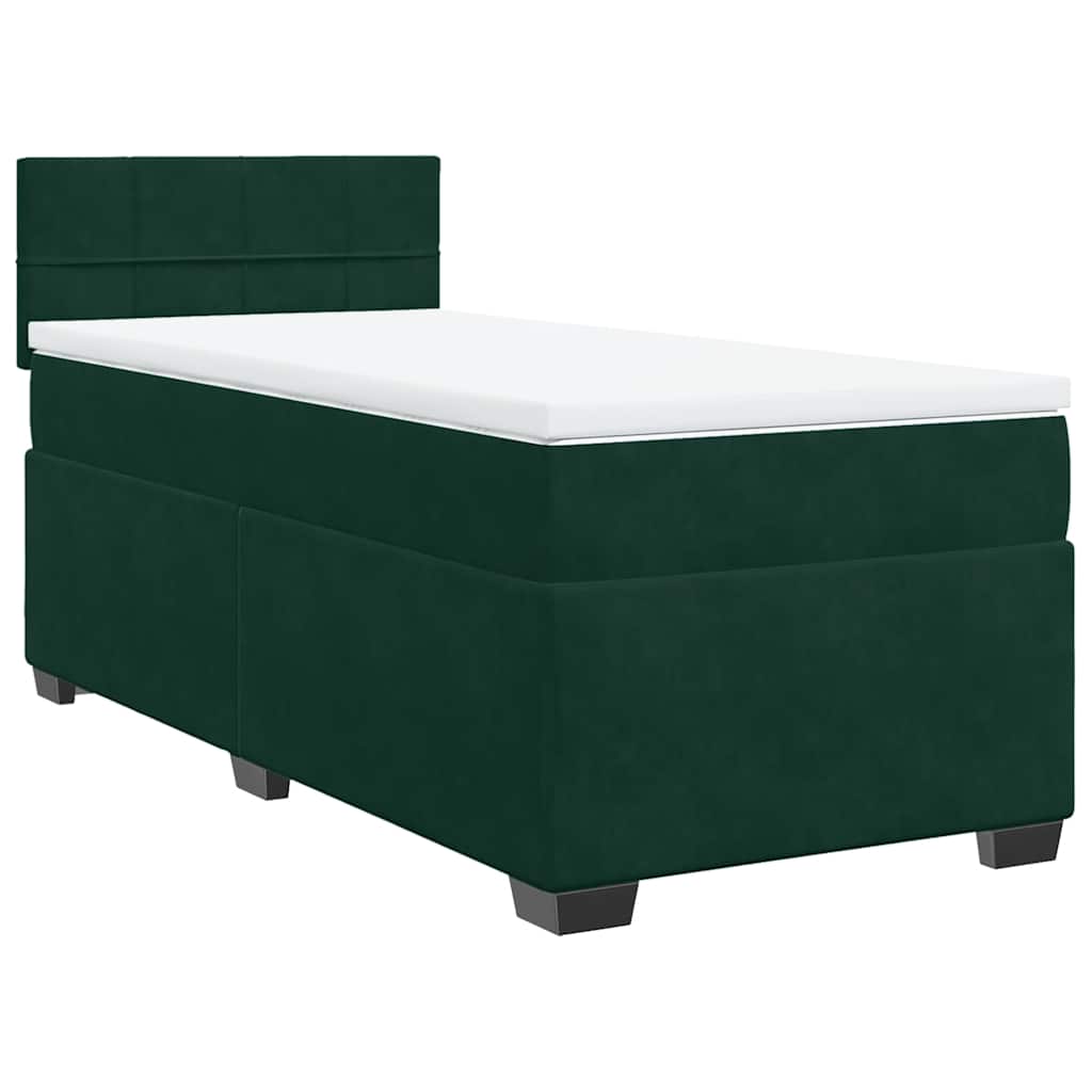 Box spring krevet s madracem tamnozeleni 80 x 200 cm baršunasti