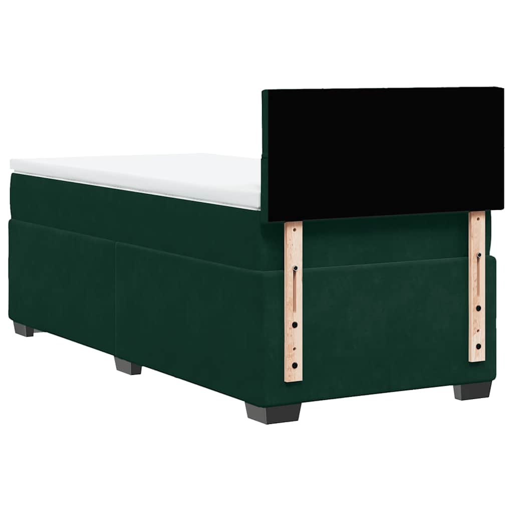 Box spring krevet s madracem tamnozeleni 80 x 200 cm baršunasti