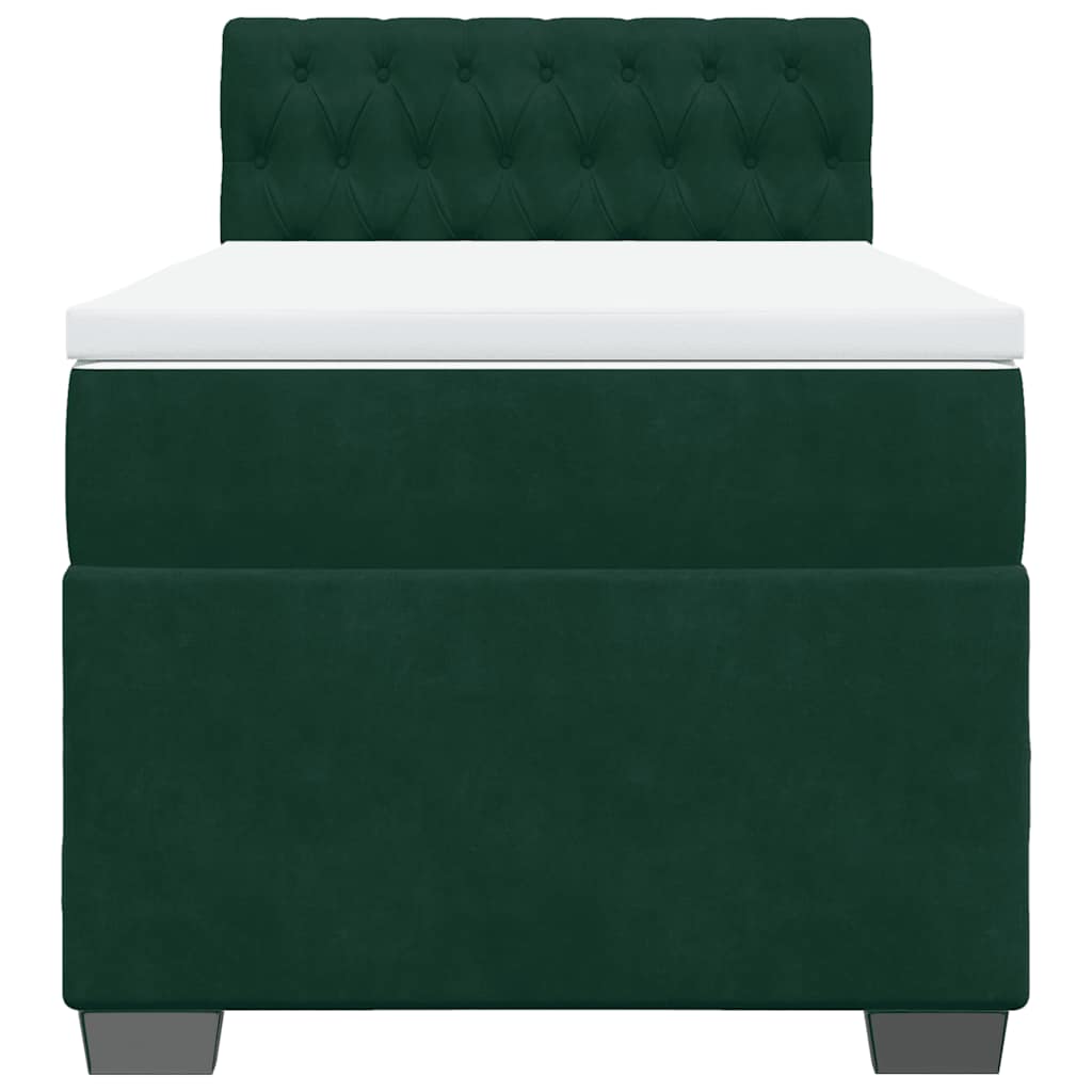 Box spring krevet s madracem tamnozeleni 80 x 200 cm baršunasti