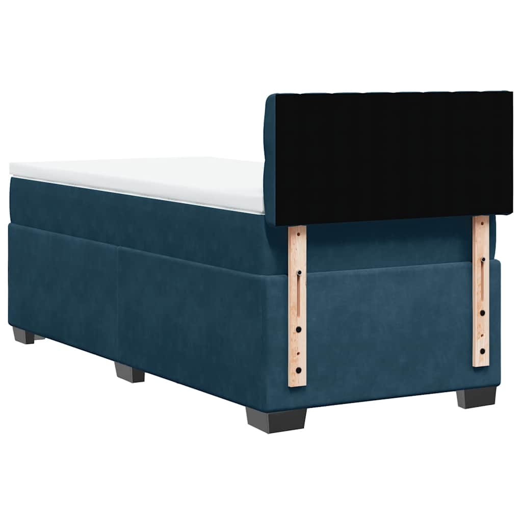Box spring krevet s madracem tamnoplavi 80 x 200 cm baršunasti