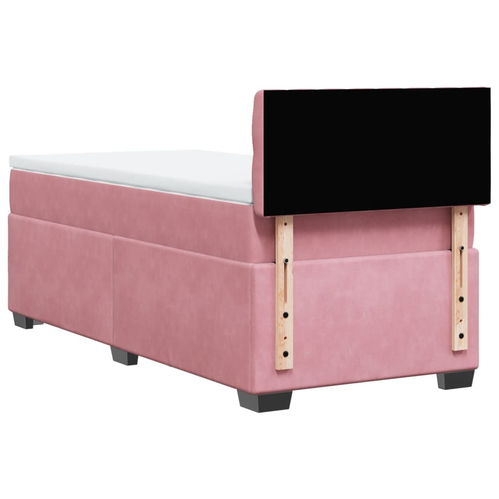 Box spring krevet s madracem ružičasti 80 x 200 cm baršunasti