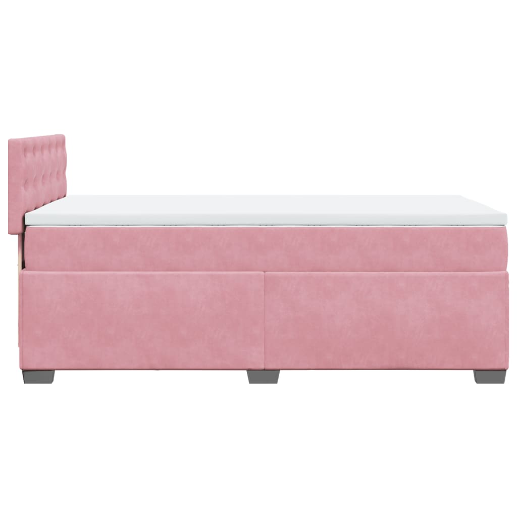 Box spring krevet s madracem ružičasti 80 x 200 cm baršunasti