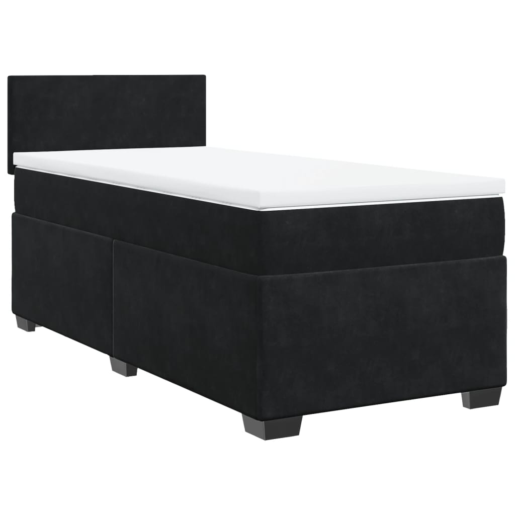 Box spring krevet s madracem crni 90x190 cm baršunasti