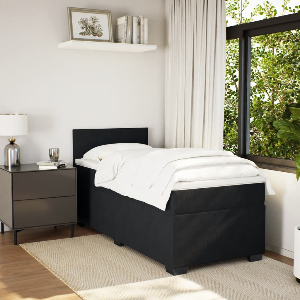 Box spring krevet s madracem crni 90x190 cm baršunasti