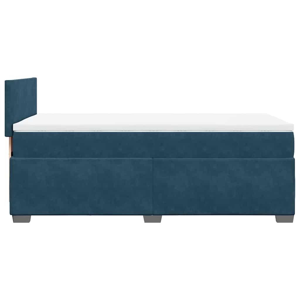 Box spring krevet s madracem tamnoplavi 90x190 cm baršunasti