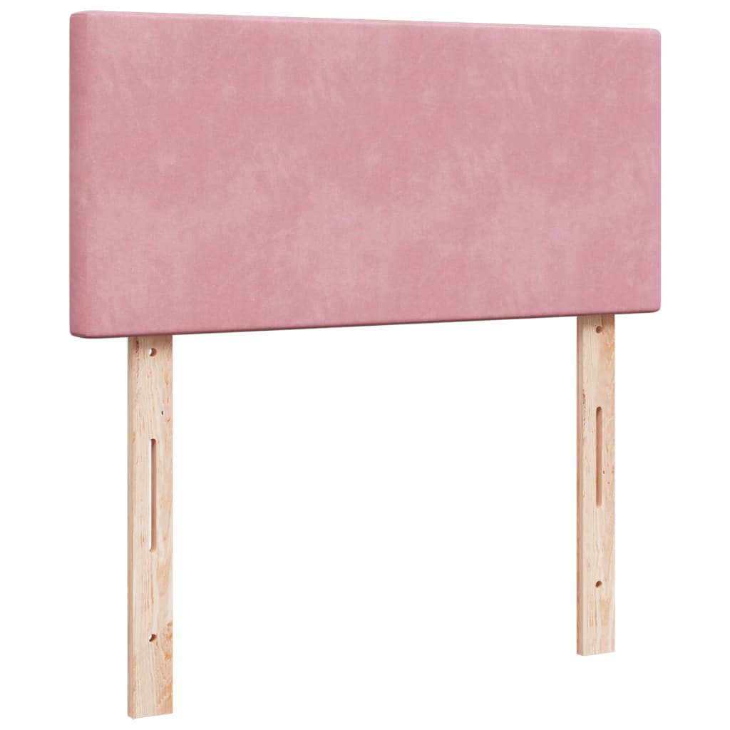 Box spring krevet s madracem ružičasti 90x190 cm baršunasti