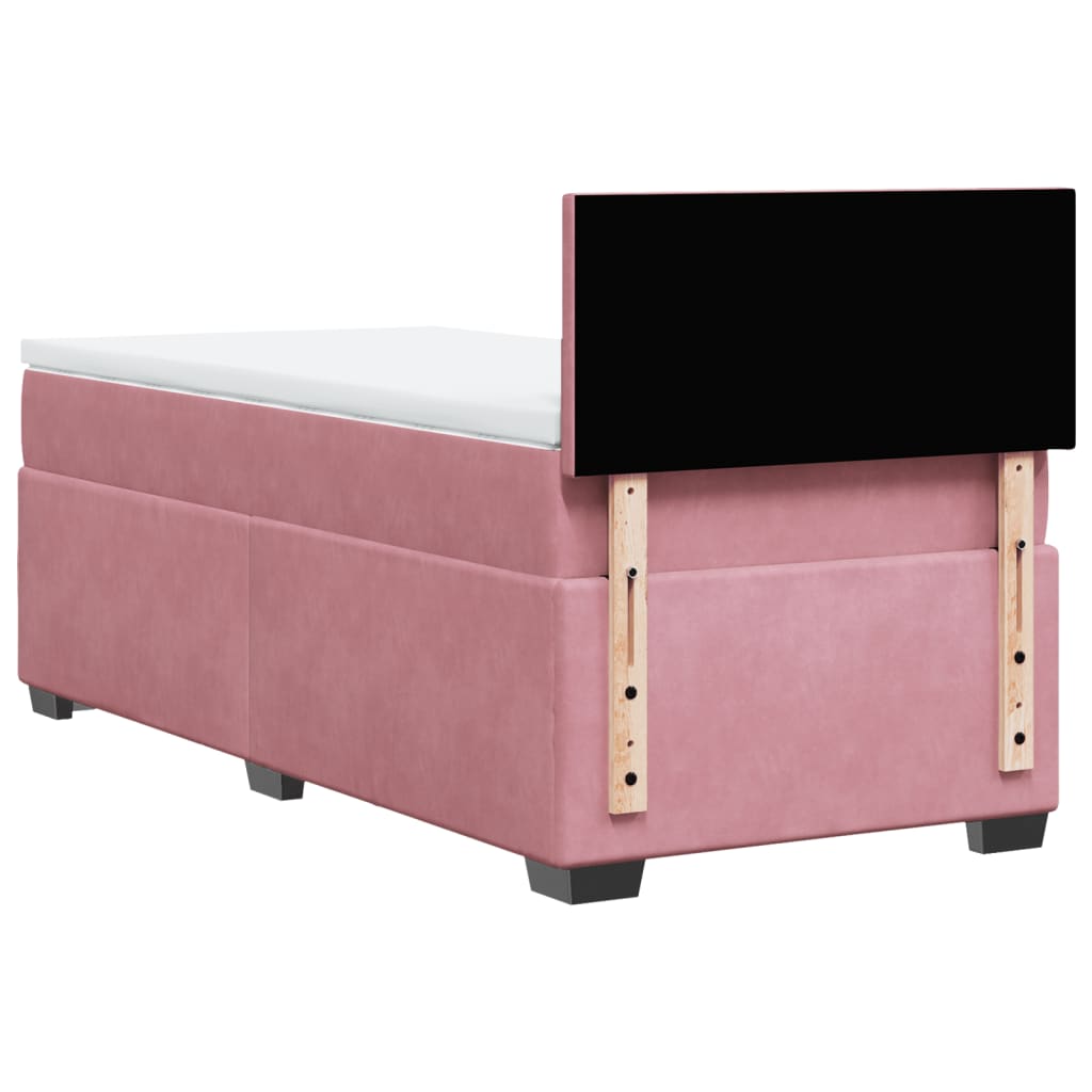 Box spring krevet s madracem ružičasti 90x190 cm baršunasti
