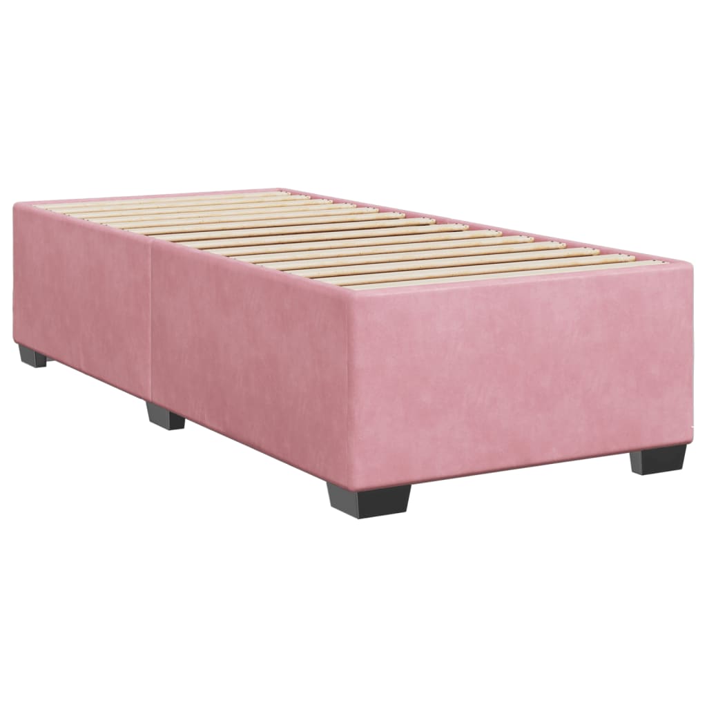 Box spring krevet s madracem ružičasti 90x190 cm baršunasti