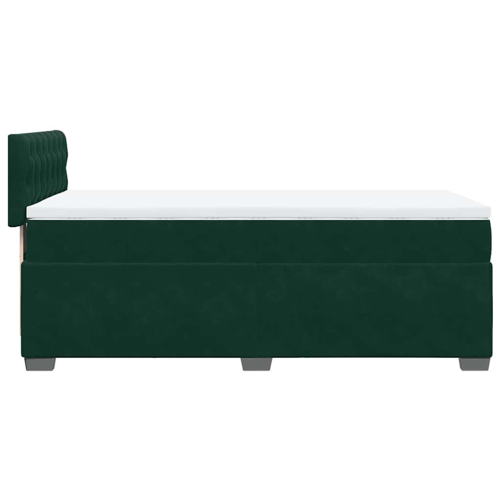 Box spring krevet s madracem tamnozeleni 90x190 cm baršunasti