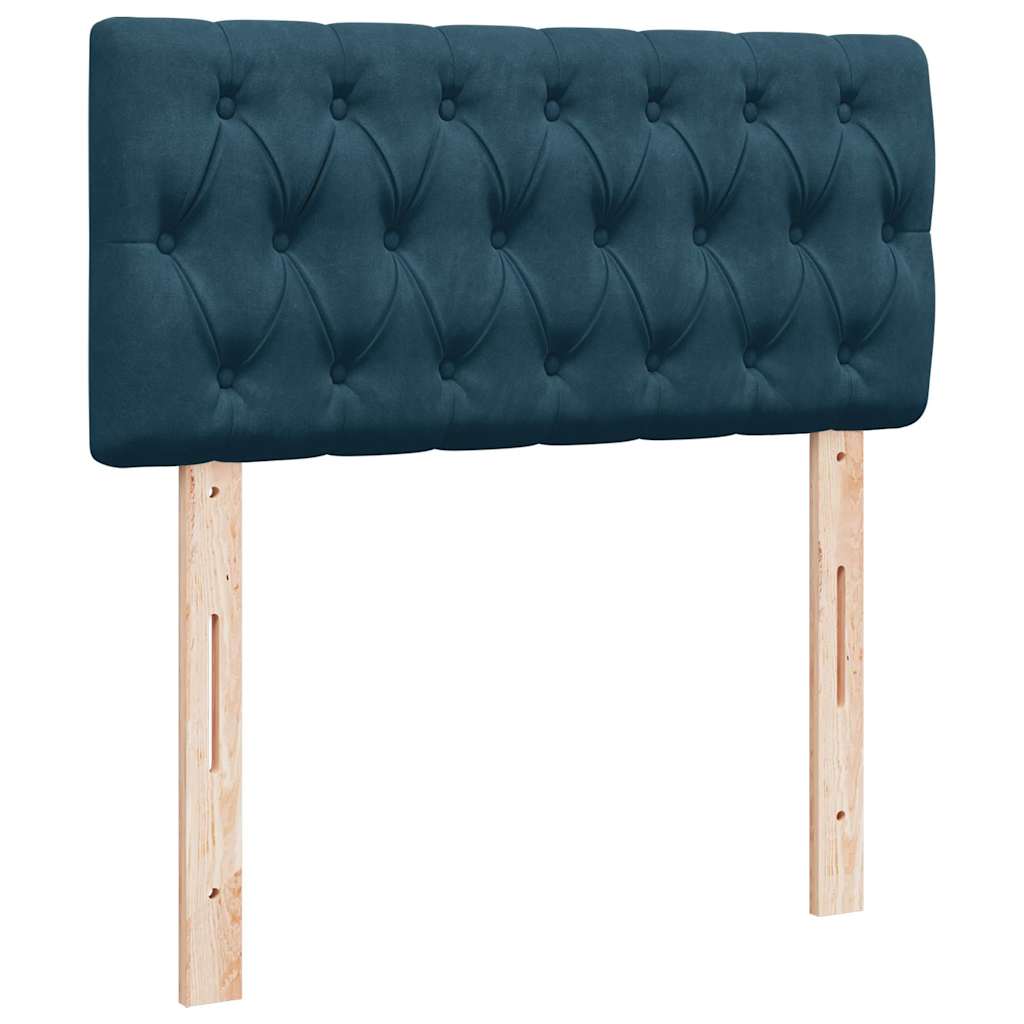 Box spring krevet s madracem tamnoplavi 90x190 cm baršunasti