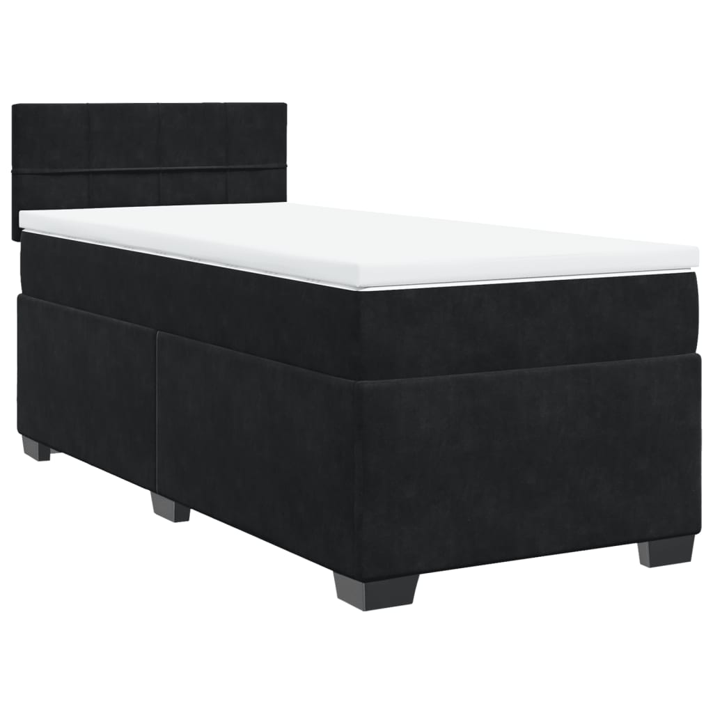 Box spring krevet s madracem crni 90x190 cm baršunasti
