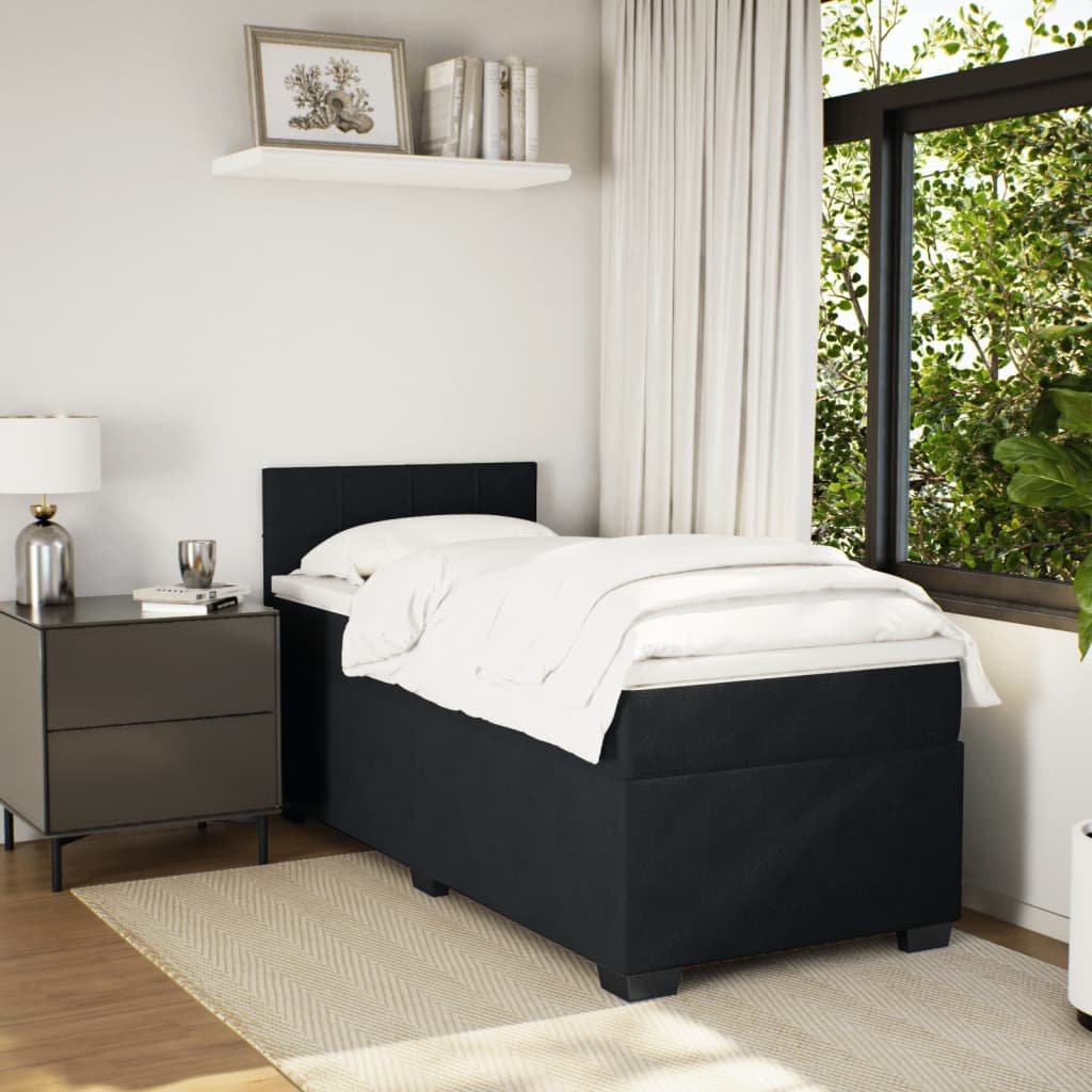 Box spring krevet s madracem crni 90x190 cm baršunasti