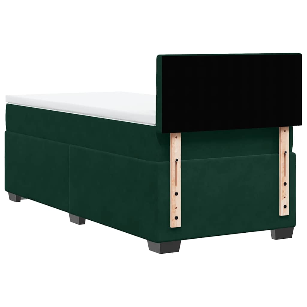 Box spring krevet s madracem tamnozeleni 90x200 cm baršunasti