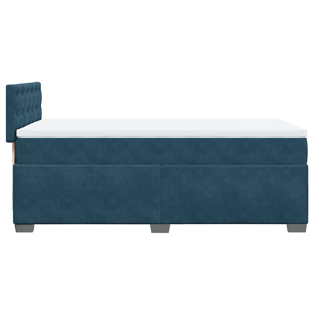 Box spring krevet s madracem tamnoplavi 90x200 cm baršunasti