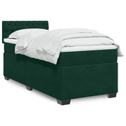 Box spring krevet s madracem tamnozeleni 90x200 cm baršunasti