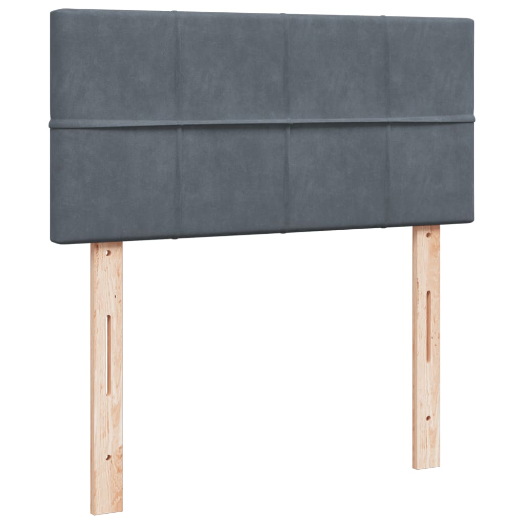 Box spring krevet s madracem tamnosivi 90x200 cm baršunasti