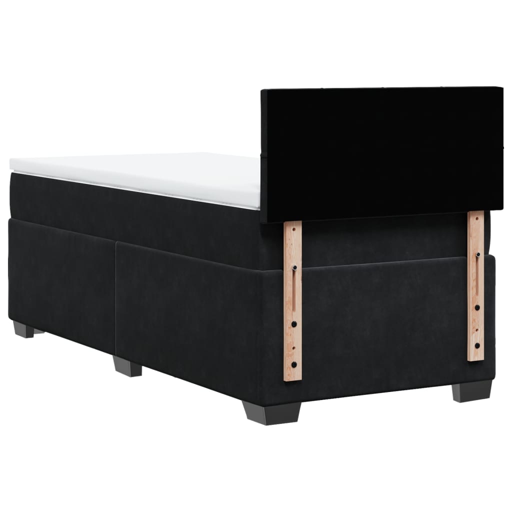 Box spring krevet s madracem crni 90x200 cm baršunasti