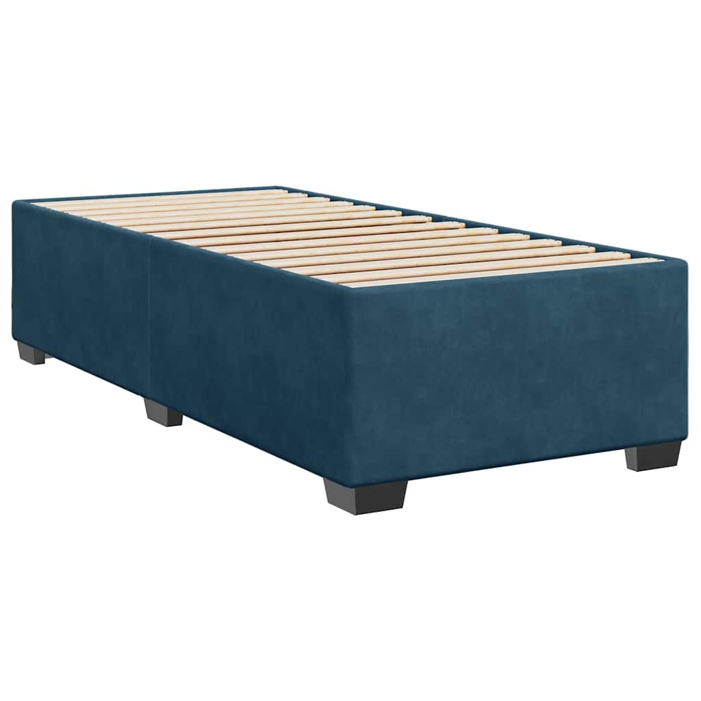 Box spring krevet s madracem tamnoplavi 90x200 cm baršunasti