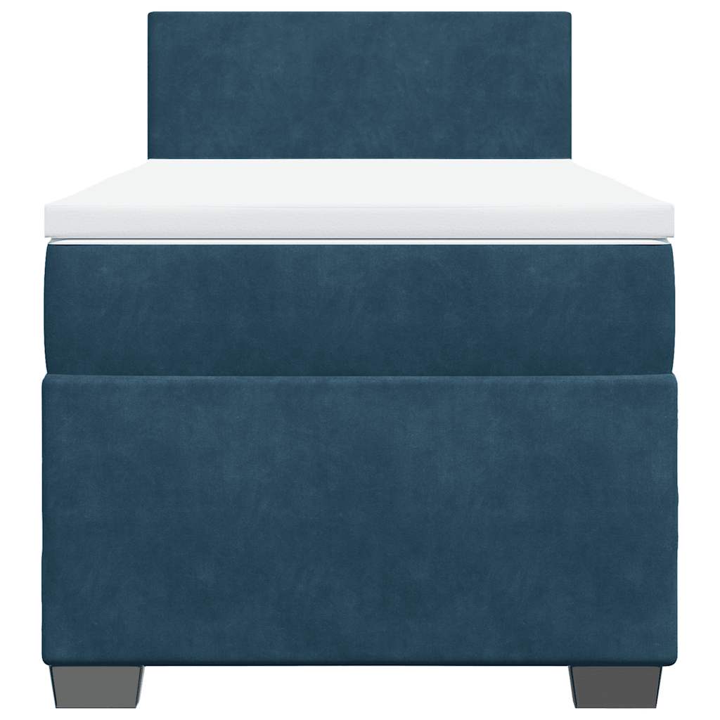 Box spring krevet s madracem tamnoplavi 100x200 cm baršunasti