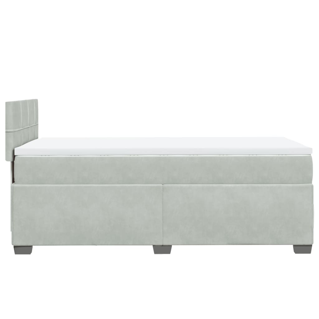 Box spring krevet s madracem svjetlosivi 100x200 cm baršunasti
