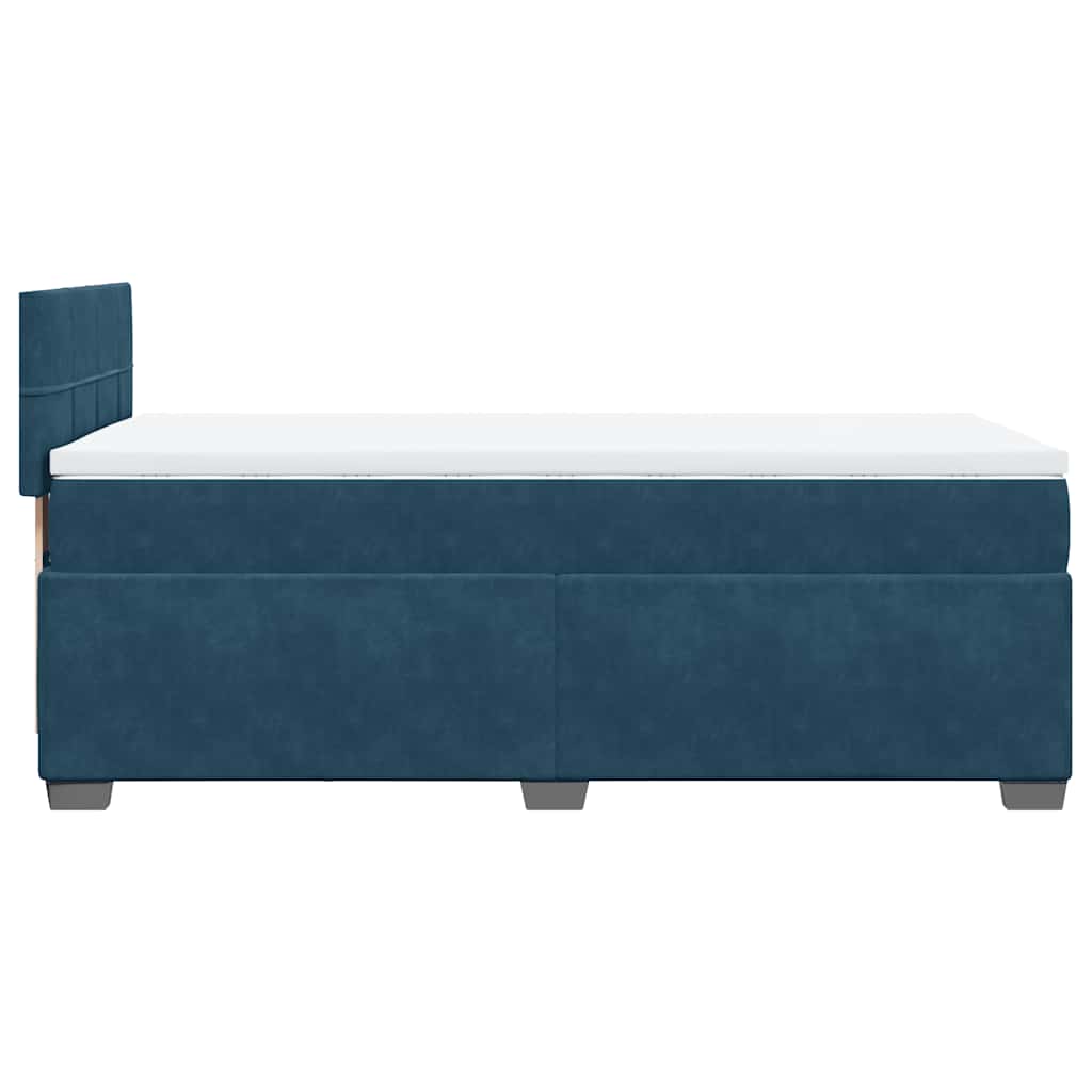 Box spring krevet s madracem tamnoplavi 100x200 cm baršunasti