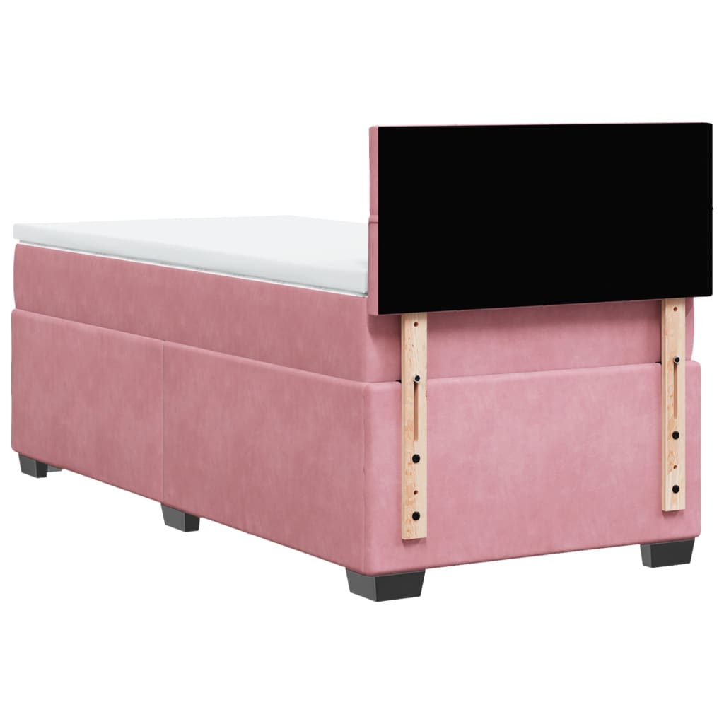 Box spring krevet s madracem ružičasti 100x200 cm baršunasti