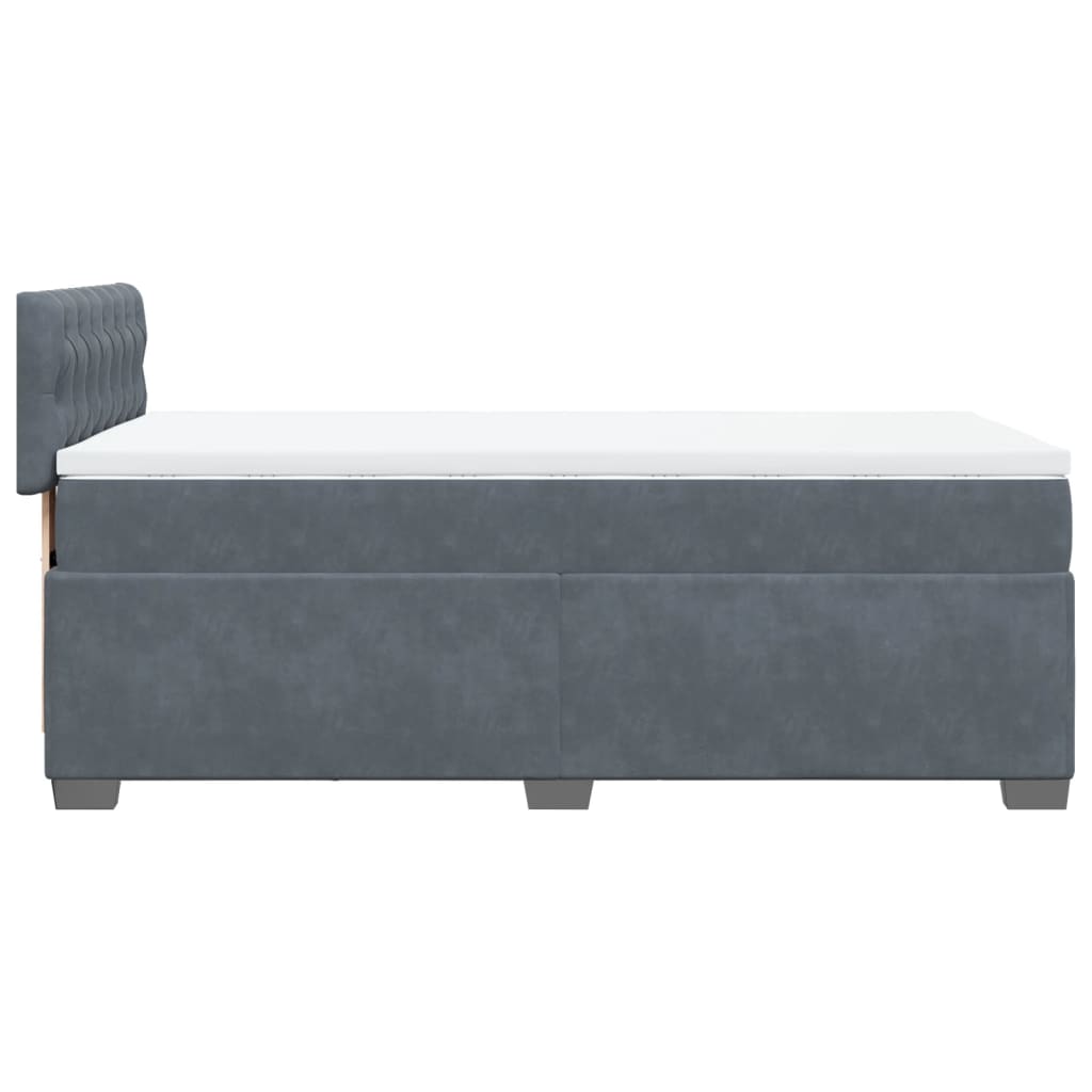 Box spring krevet s madracem tamnosivi 100x200 cm baršunasti