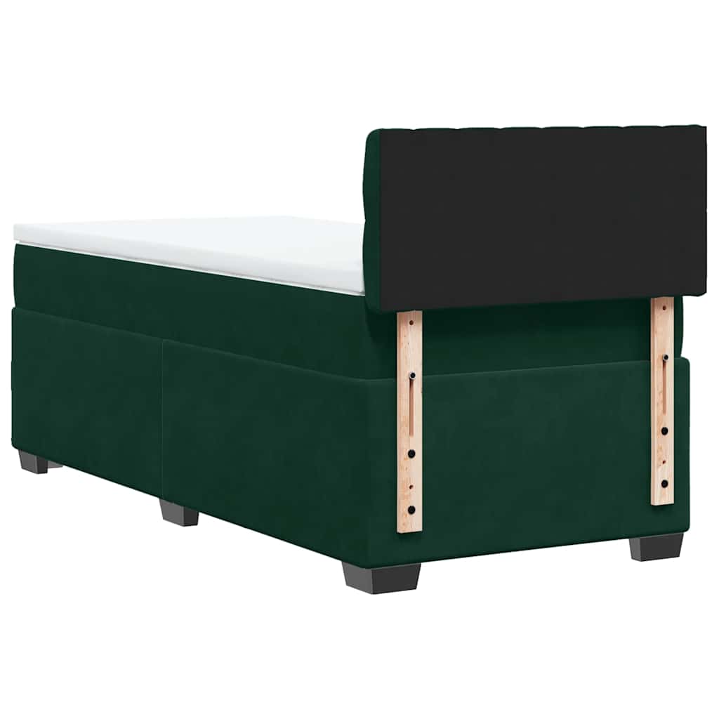 Box spring krevet s madracem tamnozeleni 100x200 cm baršunasti