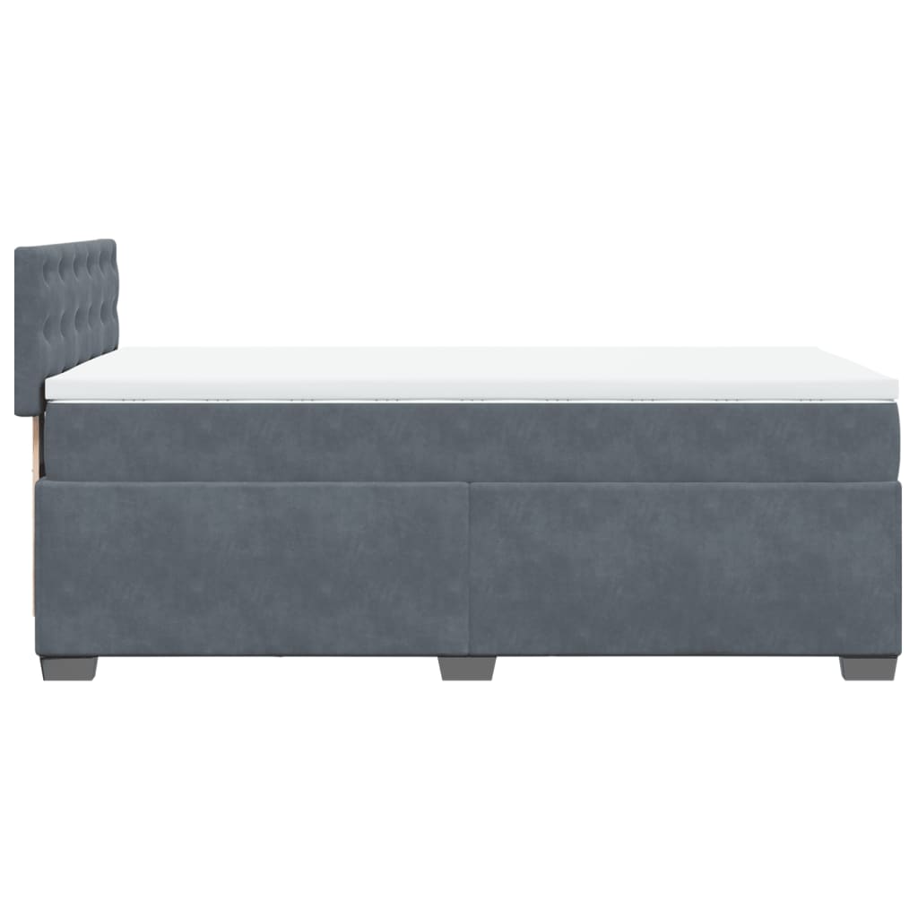 Box spring krevet s madracem tamnosivi 100x200 cm baršunasti