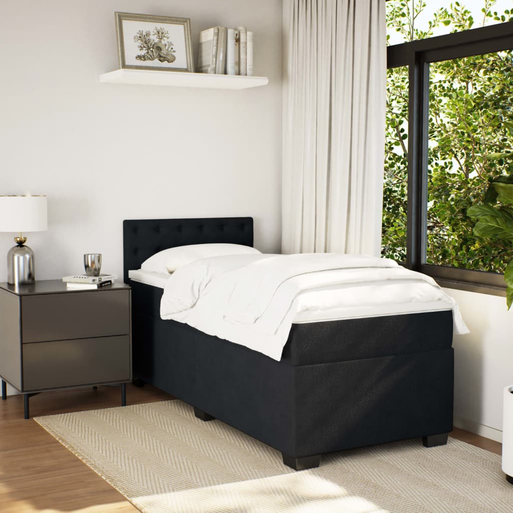 Box spring krevet s madracem crni 100x200 cm baršunasti