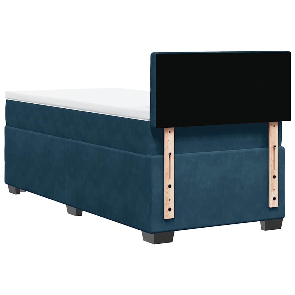 Box spring krevet s madracem tamnoplavi 100x200 cm baršunasti