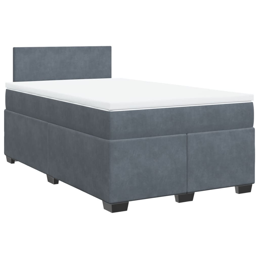 Krevet box spring s madracem tamnosivi 120 x 190 cm baršun