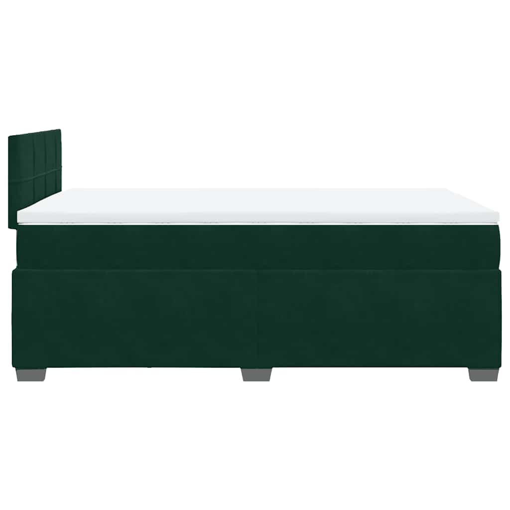 Krevet box spring s madracem tamnozeleni 120x190 cm baršunasti