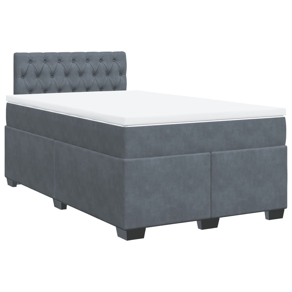 Krevet box spring s madracem tamnosivi 120 x 190 cm baršun