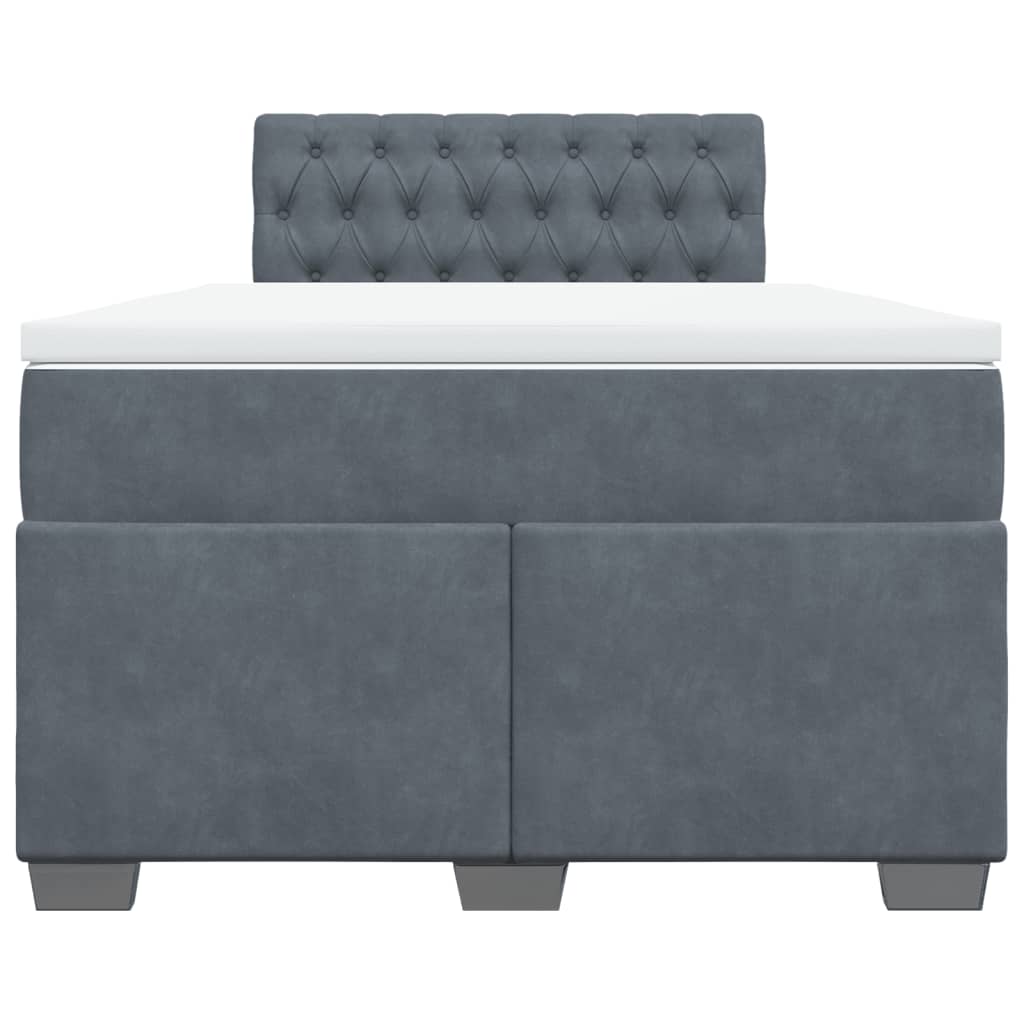 Krevet box spring s madracem tamnosivi 120 x 190 cm baršun