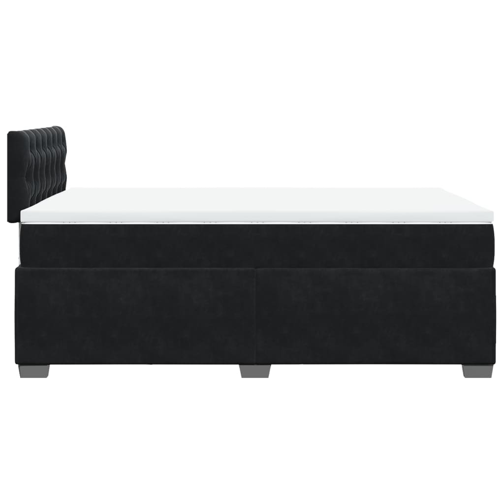 Krevet box spring s madracem crni 120 x 190 cm baršunasti
